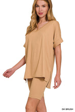 Load image into Gallery viewer, Microfiber V-neck Top & Biker Shorts