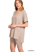 Load image into Gallery viewer, Microfiber V-neck Top &amp; Biker Shorts
